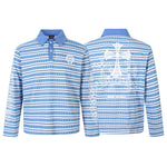 6197620387670,6197620387671,6197620387672,6197620387673, Striped Jacquard Long Sleeve Polo Shirt