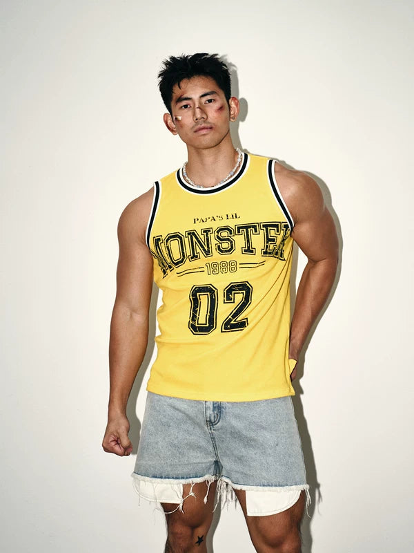 Striped Jersey Graphic Tank Vest 1
