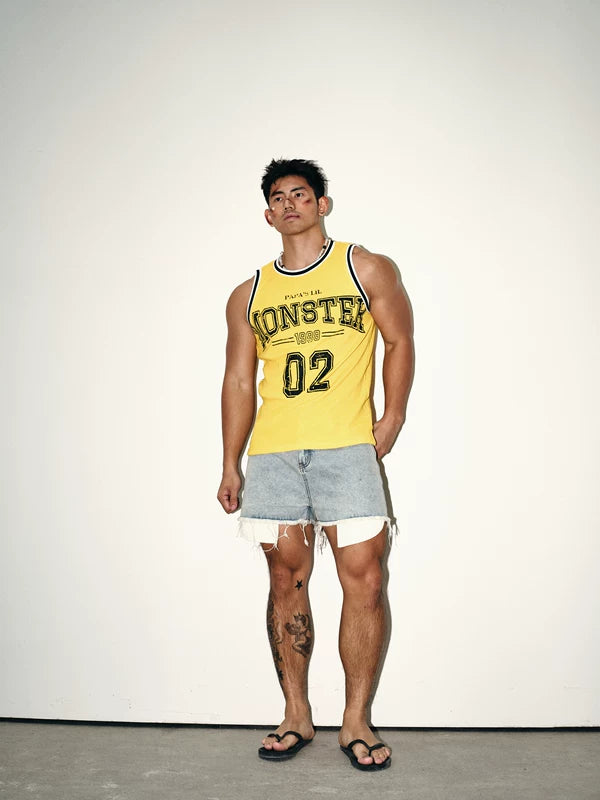 Striped Jersey Graphic Tank Vest 2