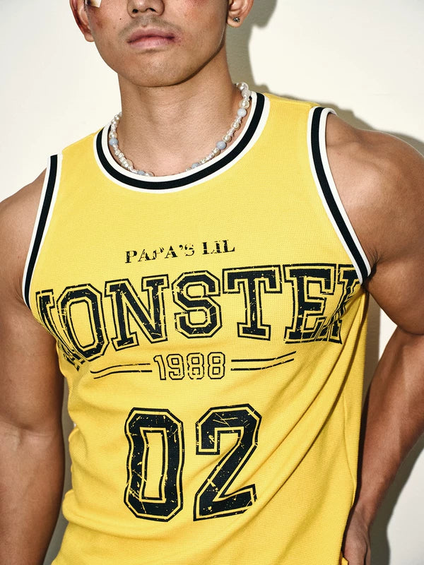 Striped Jersey Graphic Tank Vest 3