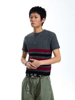 Striped Knit Crew Neck Sweater 2