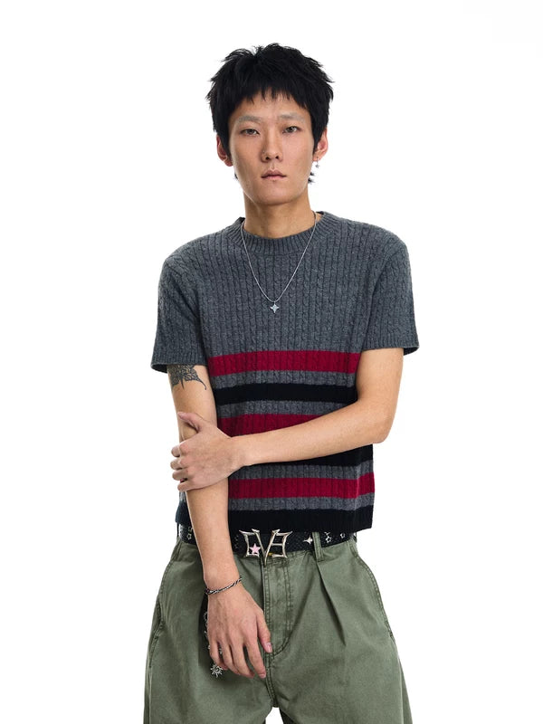 ,6072288233528,6072288233529,6072288233530, Striped Knit Crew Neck Sweater