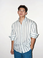 Striped Long-Sleeve Button-Down Shirt 1