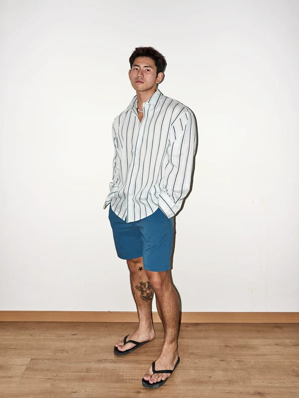 Striped Long-Sleeve Button-Down Shirt 2