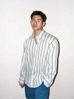 Striped Long-Sleeve Button-Down Shirt 3