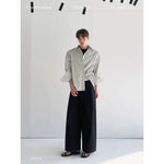 Striped Long-Sleeve Shirt and Wide-Leg Pants 1