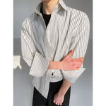 Striped Long-Sleeve Shirt and Wide-Leg Pants 4