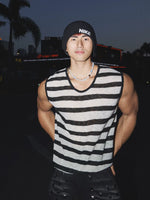 Striped Loose Fit Sleeveless Vest 1