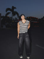 Striped Loose Fit Sleeveless Vest 2