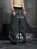 Striped Pleated Loose Casual Pants 4