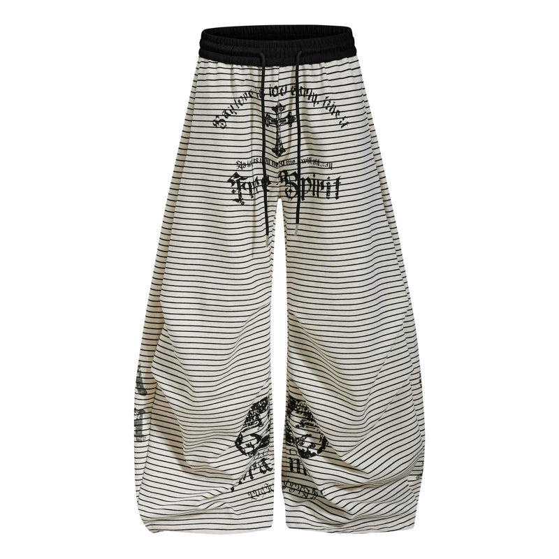 6253505886700,6253505886701,6253505886702,6253505886703, Striped Pleated Loose Casual Pants