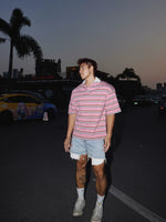 Striped Polo Collar Short-Sleeve T-Shirt 2