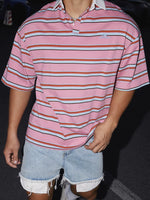 Striped Polo Collar Short-Sleeve T-Shirt 3