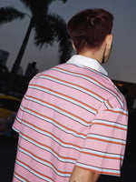 Striped Polo Collar Short-Sleeve T-Shirt 4