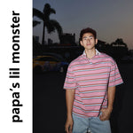 6045590916644,6045590916645,6045590916646, Striped Polo Collar Short-Sleeve T-Shirt