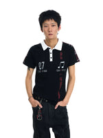 Striped Print Jersey Polo Shirt 3