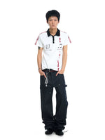 Striped Print Jersey Polo Shirt 4