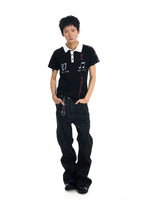 Striped Print Jersey Polo Shirt 5