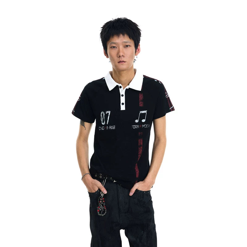 6235049587068,6235049587069,6235049587070,6235049587071, Striped Print Jersey Polo Shirt