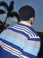 Striped Quarter-Zip Collared Knit Sweater 5