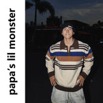 6125207439390,6125207439392,6125207439394, Striped Quarter-Zip Collared Knit Sweater