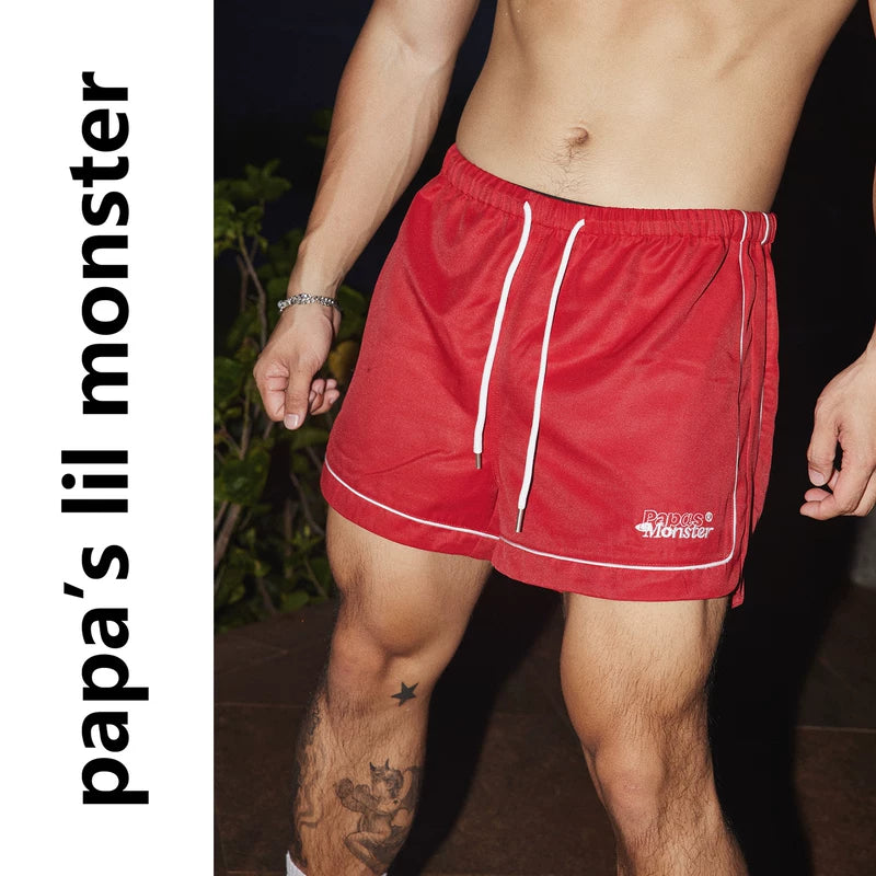 6054844245624,6054844245625,6054844245626, Striped Quick-Drying Elastic Waist Sports Shorts