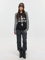 Striped Raglan Long Sleeve Graphic T-Shirt 5