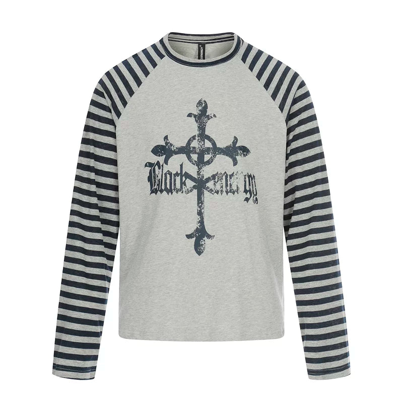 6173595843747,6173595843748,6173595843749,6173595843750, Striped Raglan Long Sleeve Graphic T-Shirt