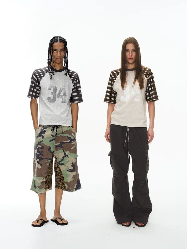 Striped Raglan Short-Sleeve T-Shirt 1