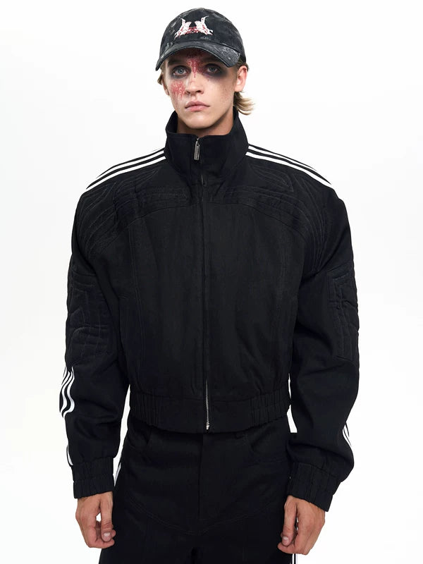 Striped Raw Denim Jacket 4