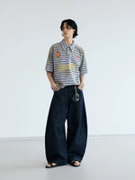 Striped Retro Polo Neck Short Sleeve Shirt 4