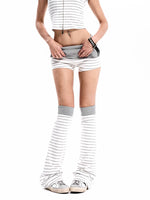 Striped Rhinestone Letter Print Mini Pants 4