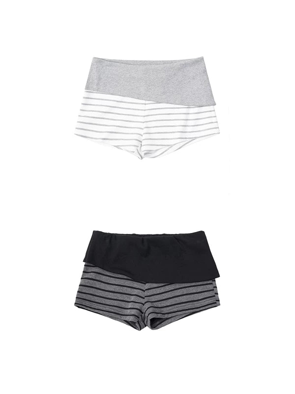 Striped Rhinestone Letter Print Mini Pants 5