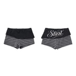 6266320586797,6266320586798,6266320586799,6266320586800, Striped Rhinestone Letter Print Mini Pants