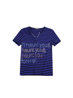 Striped Rhinestone Letter Slim Fit T-Shirt 5