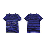 6244382383645,6244382383646,6244382383647,6244382383648, Striped Rhinestone Letter Slim Fit T-Shirt