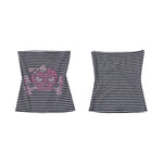 6094905793116,6094905793117,6094905793118,6094905793119, Striped Rhinestone Skull Strapless Tube Top