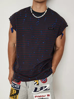 Striped Ripped Sleeveless Vest 3