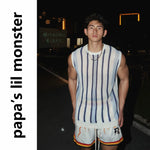 5476989174983,5476989174984,5476989174985, Striped Short-Sleeve Knit Button-Down Shirt