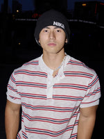 Striped Short Sleeve Knit Henley Sweater 5