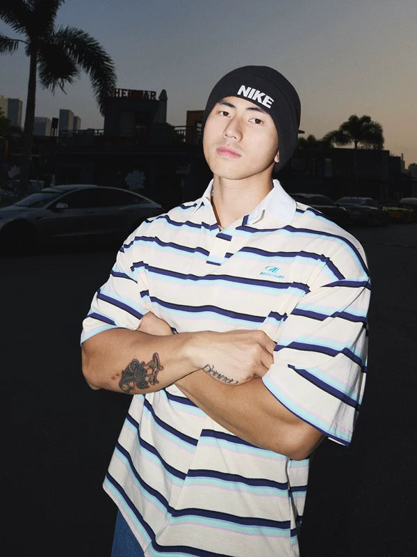 Striped Short-Sleeve Polo Shirt 1
