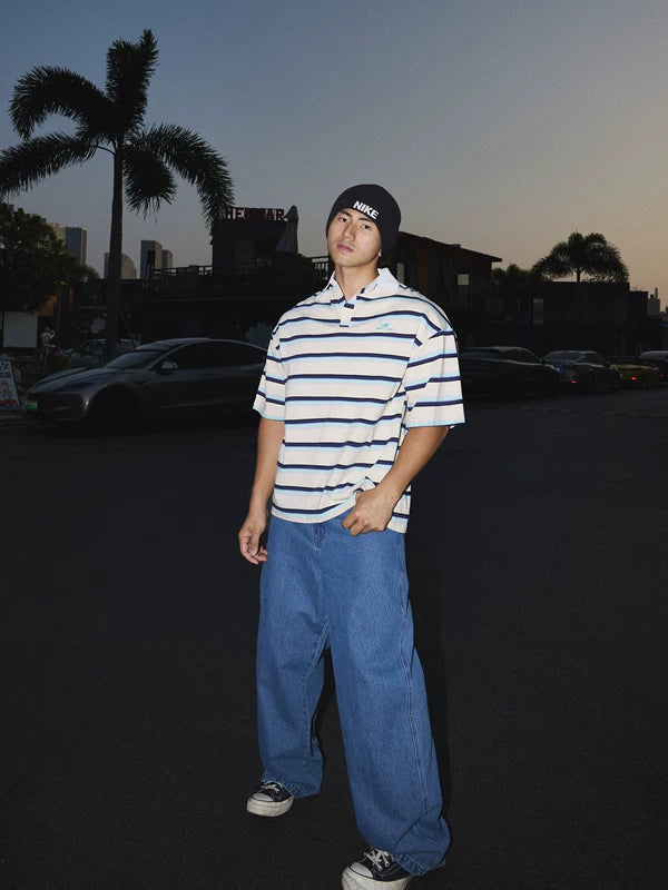 Striped Short-Sleeve Polo Shirt 2