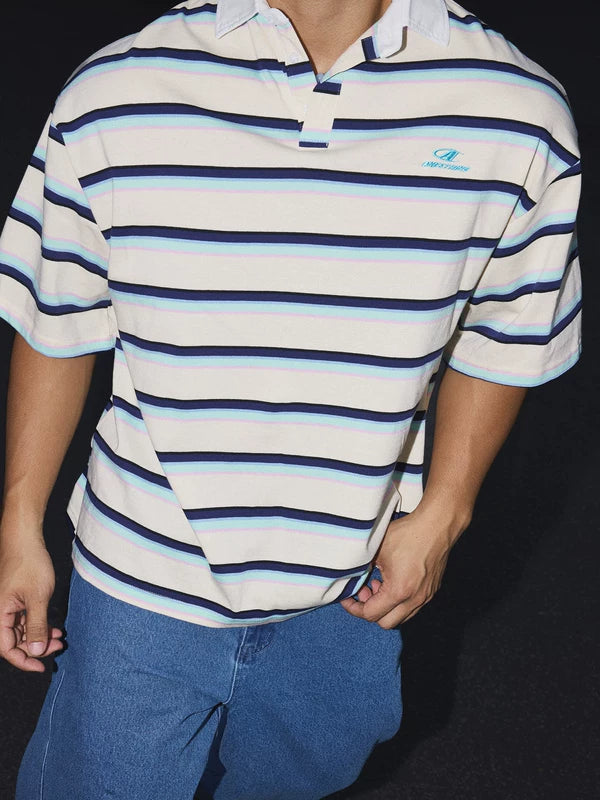 Striped Short-Sleeve Polo Shirt 3