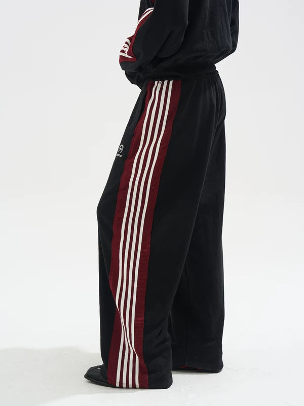 Striped Side Panel Loose Fit Sweatpants 1
