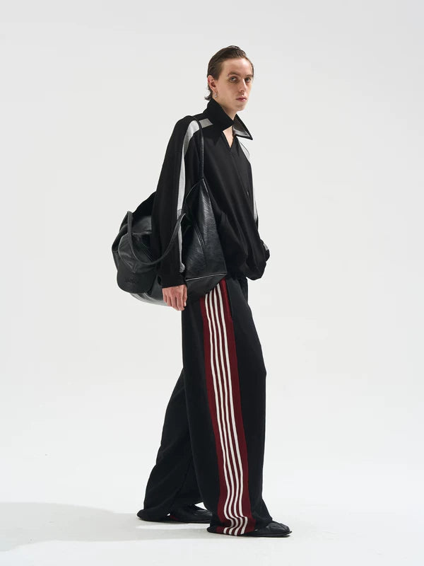 Striped Side Panel Loose Fit Sweatpants 2