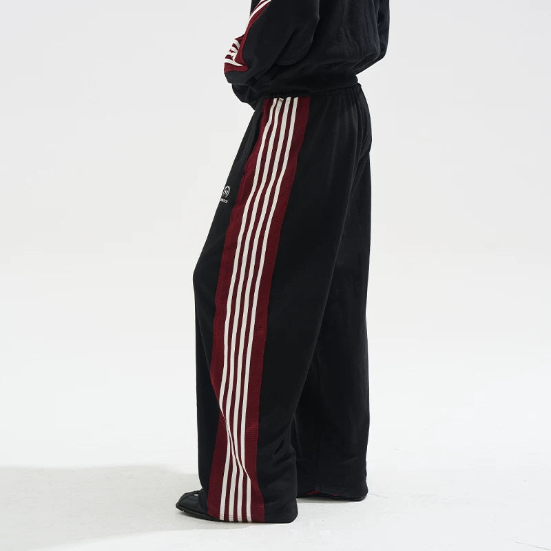 5885976116386,5885976116387,5885976116388,5885976116389, Striped Side Panel Loose Fit Sweatpants