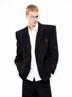 Striped Single-Breasted Slim Fit Suit Jacket 3