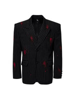 Striped Single-Breasted Slim Fit Suit Jacket 5