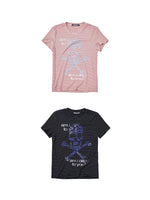 Striped Skull Rhinestone Print T-Shirt 5
