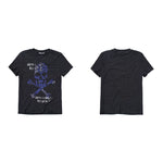 6100548092413,6100548092414,6100548092415,6100548092416, Striped Skull Rhinestone Print T-Shirt